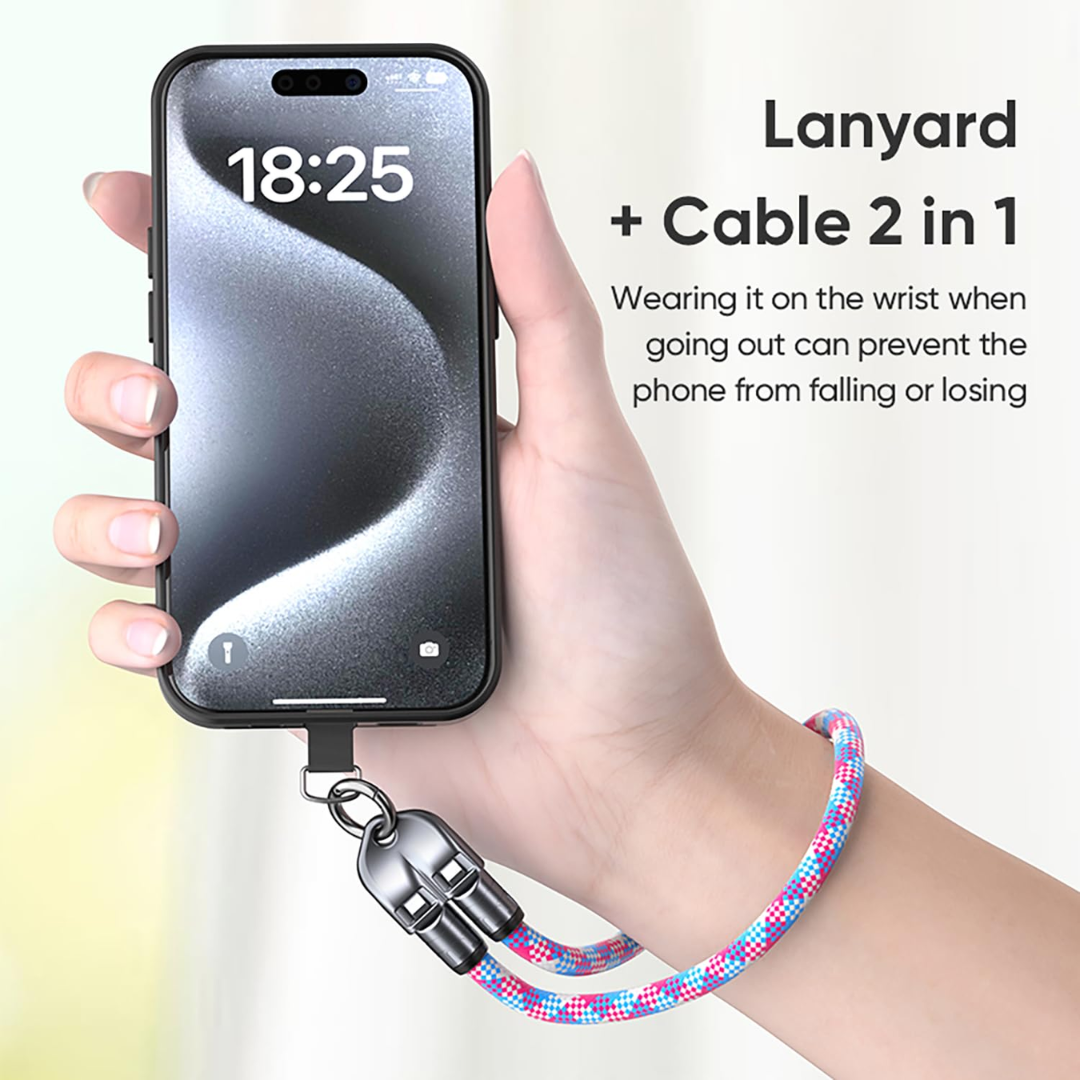 2-in-1 240W USB-C Cable with Lanyard | Fast PD Charging