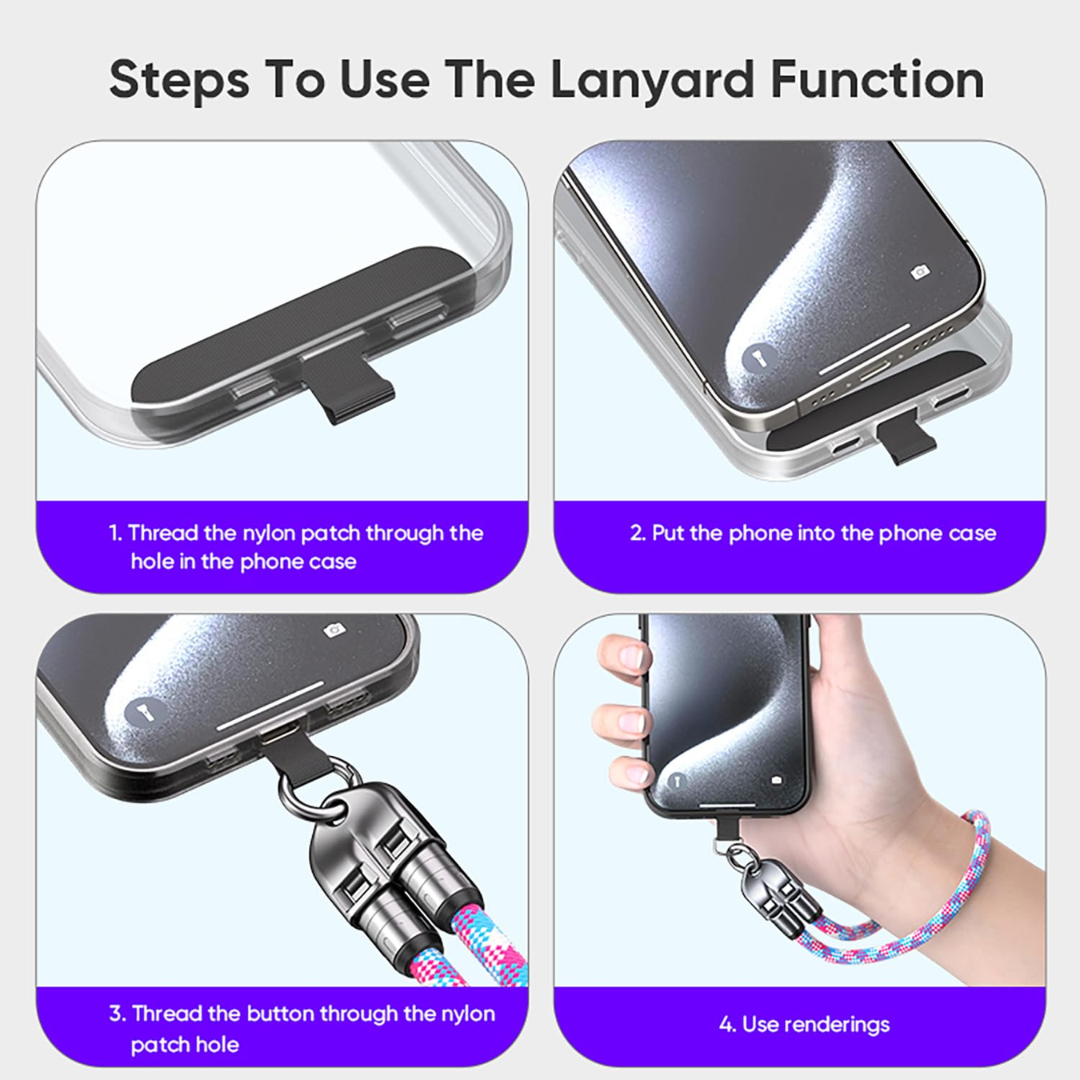 2-in-1 240W USB-C Cable with Lanyard | Fast PD Charging